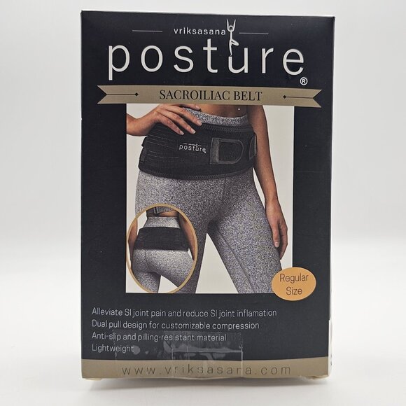 Vriksasana Posture Sacroiliac Hip SI Belt for Women Regular Size Black OPEN BOX - Picture 1 of 9